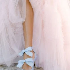 JANE BLUE Blue Lace Heels Wedding