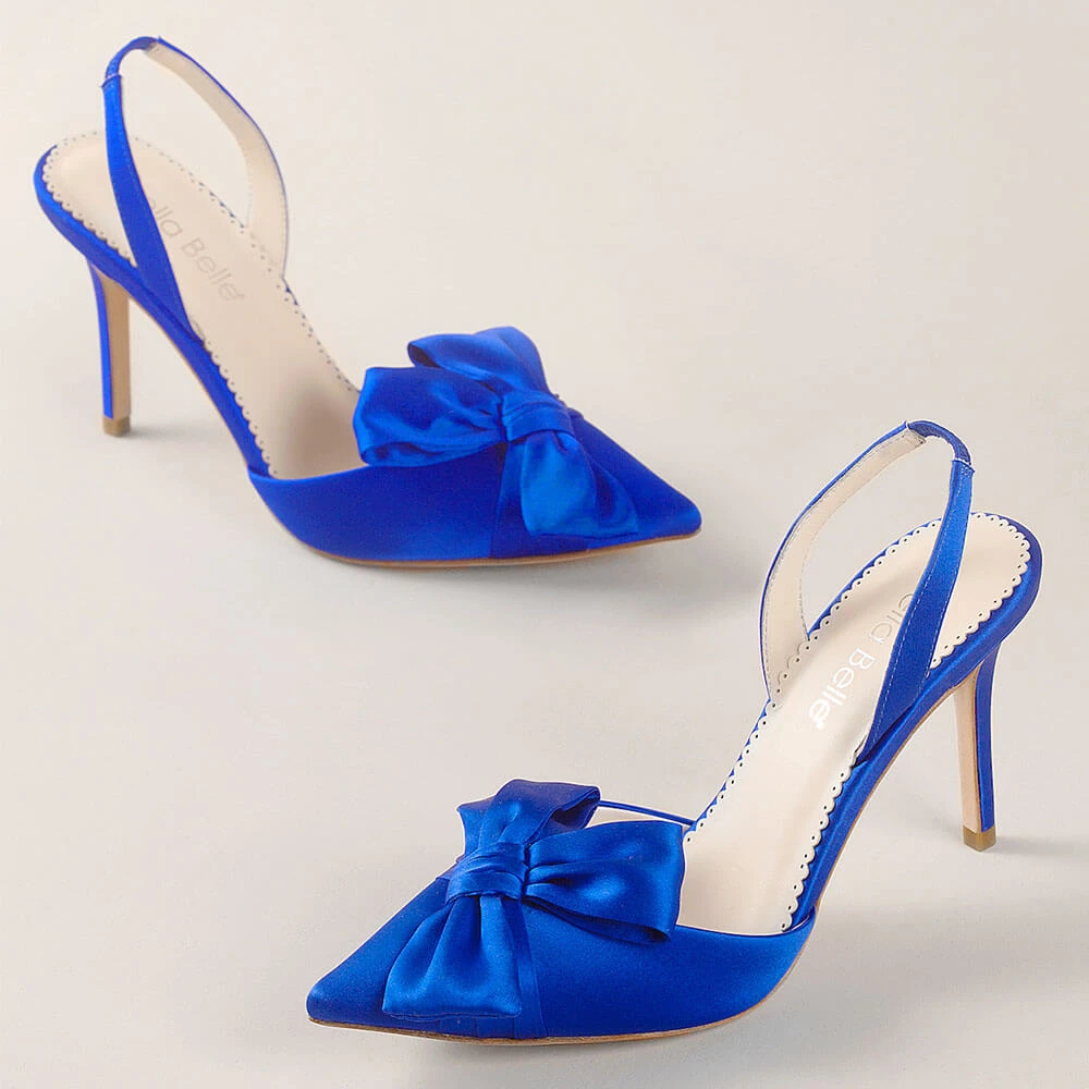 REESE BLUE Wedding Blue Slingback Heels With Knotted Bow 2 REESE BLUE Wedding Blue Slingback Heels With Knotted Bow