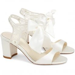 CAMILA Wedding Bridal Shoes Open Toe Block Heel Sandal