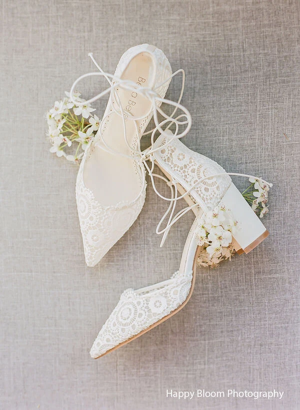 CASSIE Lace Up Crocheted Ivory Strappy Block Heels Wedding 2 CASSIE Lace Up Crocheted Ivory Strappy Block Heels Wedding