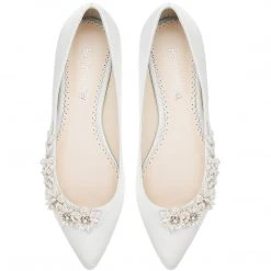 DAISY IVORY Ivory Wedding Shoes Flats, Pearl Detail Bridal Shoes 8 DAISY IVORY Ivory Wedding Shoes Flats, Pearl Detail Bridal Shoes