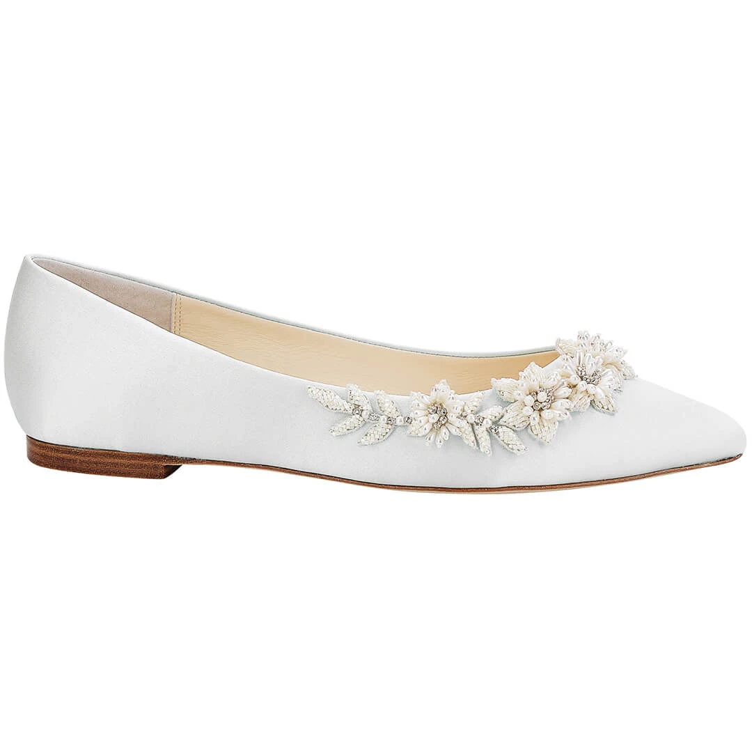 DAISY IVORY Ivory Wedding Shoes Flats, Pearl Detail Bridal Shoes 2 DAISY IVORY Ivory Wedding Shoes Flats, Pearl Detail Bridal Shoes