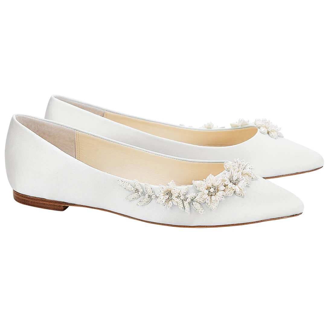 DAISY IVORY Ivory Wedding Shoes Flats, Pearl Detail Bridal Shoes 1 DAISY IVORY Ivory Wedding Shoes Flats, Pearl Detail Bridal Shoes