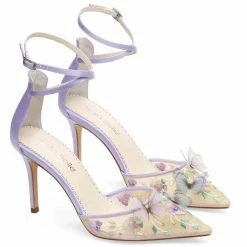 EVE Lavender Butterfly Heels, Garden Party Shoes Wedding