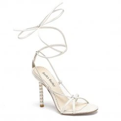 GIADA White Tie Up Pearl Heel Shoes Wedding 9 GIADA White Tie Up Pearl Heel Shoes Wedding