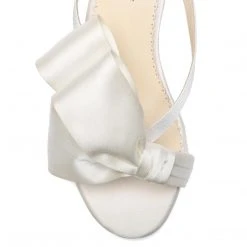 IMANI Wedding Ivory Bow Low Block Mules Sandals