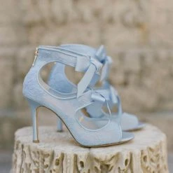 JANE BLUE Blue Lace Heels Wedding