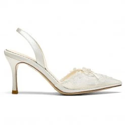 JULIETTE Wedding Lace Kitten Heel Slingback Pumps