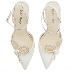 KAYLA Ivory Wedding Shoes With Pearls, Block Heel Slingback 13 KAYLA Ivory Wedding Shoes With Pearls, Block Heel Slingback