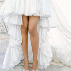 KAYLA Ivory Wedding Shoes With Pearls, Block Heel Slingback 14 KAYLA Ivory Wedding Shoes With Pearls, Block Heel Slingback