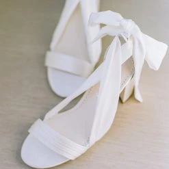 KELLY Open Toe White Ribbon Heels For Weddings 13 KELLY Open Toe White Ribbon Heels For Weddings