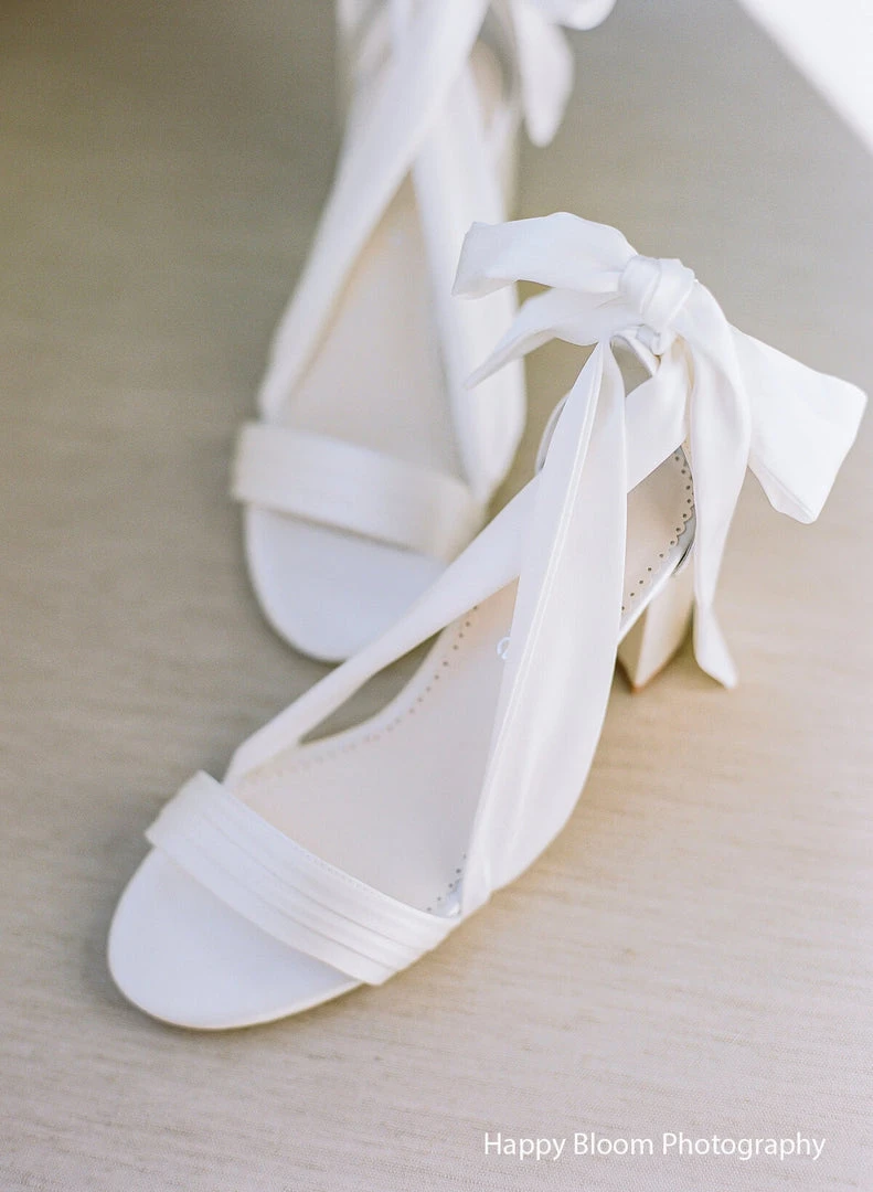 KELLY Open Toe White Ribbon Heels For Weddings 7 KELLY Open Toe White Ribbon Heels For Weddings