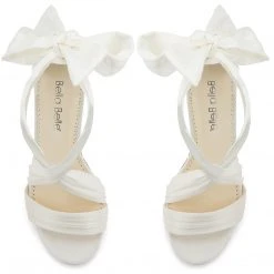 KELLY Open Toe White Ribbon Heels For Weddings 11 KELLY Open Toe White Ribbon Heels For Weddings