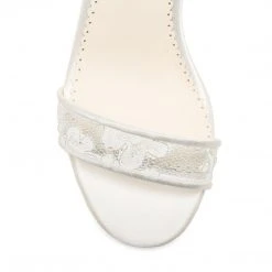 LAURIE Lace Bow Block Heel Wedding
