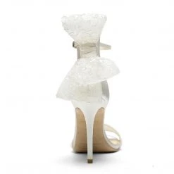 LEILA Lace Bow Wedding Shoes With Stiletto Heel