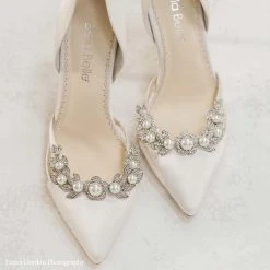 LILIAN Wedding D’Orsay Silk Pearl And Crystal Heels