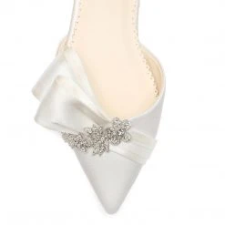 MARCIA Flat Wedding Shoes With Crystal And Bow 11 MARCIA Flat Wedding Shoes With Crystal And Bow