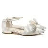 MARCIA Flat Wedding Shoes With Crystal And Bow