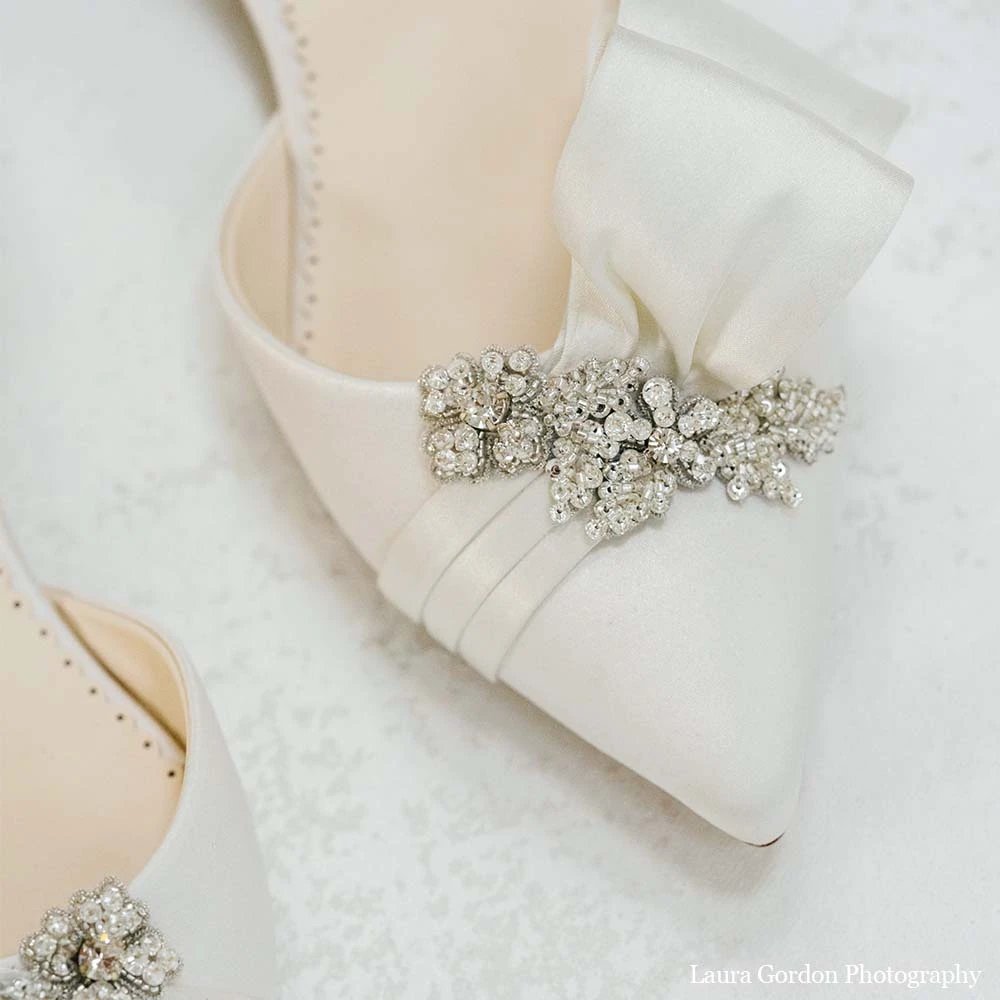 MARCIA Flat Wedding Shoes With Crystal And Bow 2 MARCIA Flat Wedding Shoes With Crystal And Bow