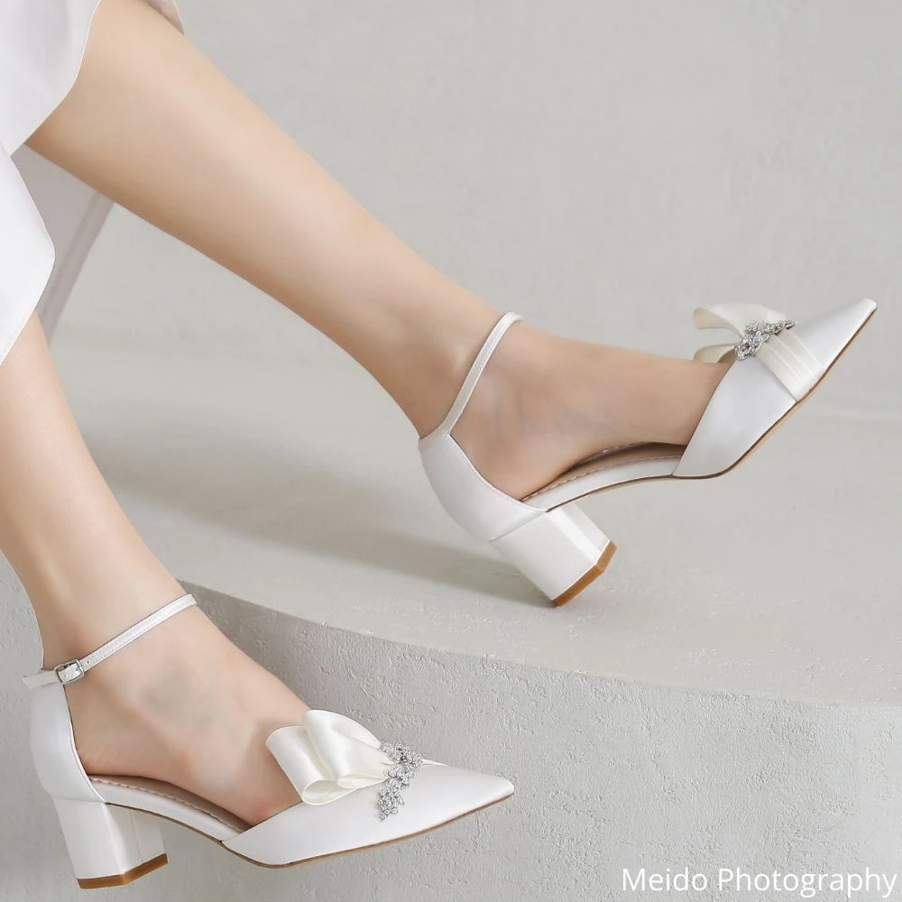 MARGO Ivory Flower Crystal Embellished Block Heels 6 MARGO Ivory Flower Crystal Embellished Block Heels