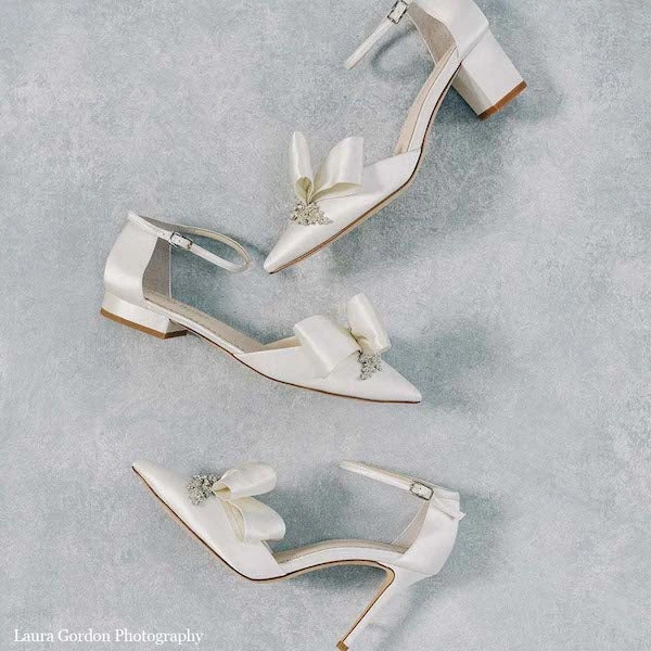MARGO Ivory Flower Crystal Embellished Block Heels 7 MARGO Ivory Flower Crystal Embellished Block Heels