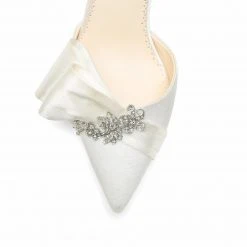 MARLENE Ivory Wedding Crystal Flower Shoe With Bow