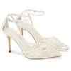 NORAH IVORY Ivory Flower Shoes With Sequined Petals Wedding