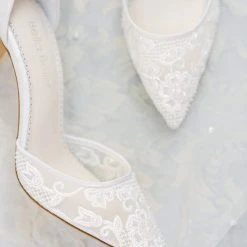 PENELOPE Lace And Pearl Wedding Shoes 14 PENELOPE Lace And Pearl Wedding Shoes