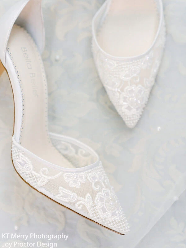 PENELOPE Lace And Pearl Wedding Shoes 7 PENELOPE Lace And Pearl Wedding Shoes