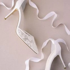 PENELOPE Lace And Pearl Wedding Shoes 15 PENELOPE Lace And Pearl Wedding Shoes