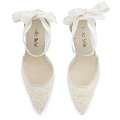 PENELOPE Lace And Pearl Wedding Shoes 12 PENELOPE Lace And Pearl Wedding Shoes