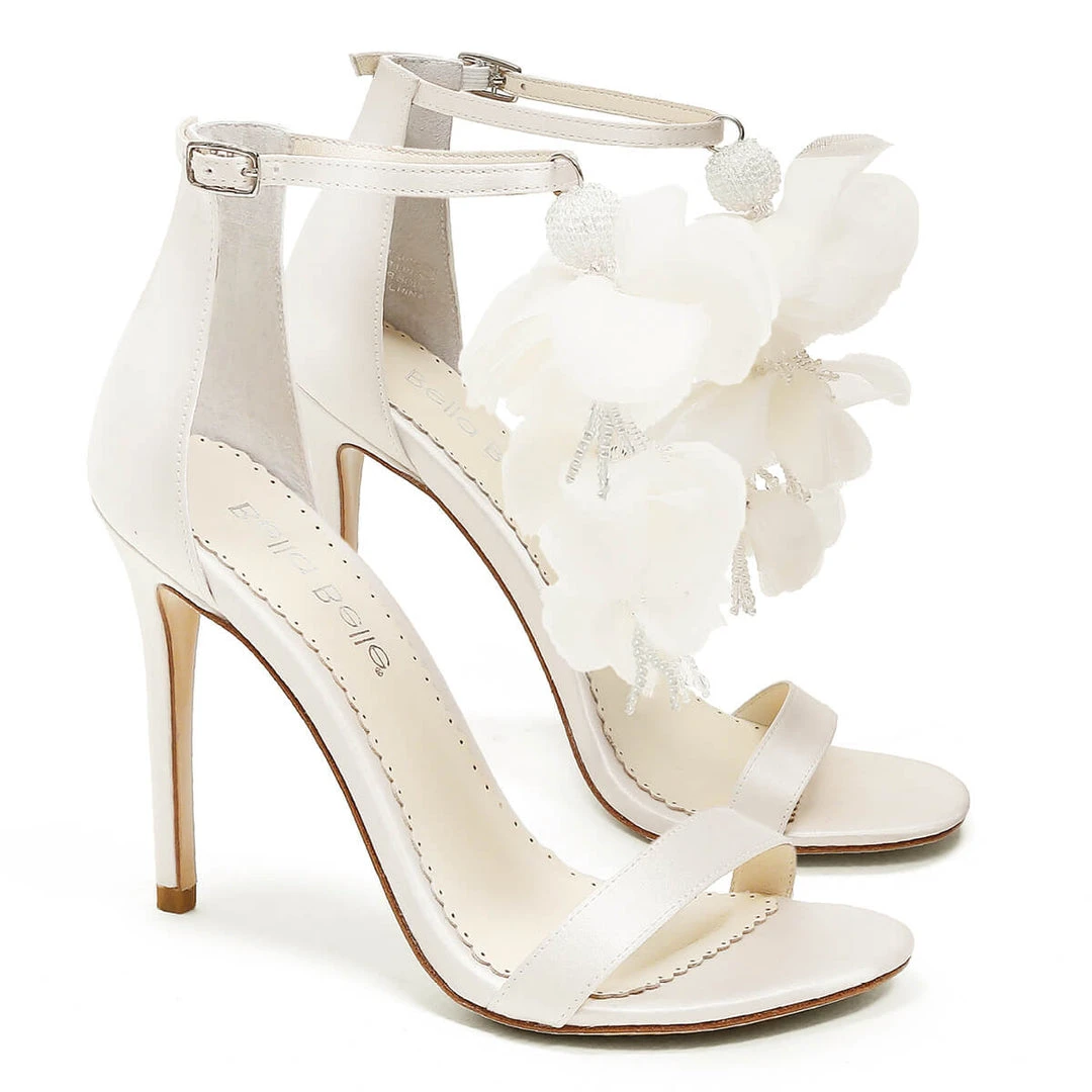 WISTERIA Chiffon Flower Drape Ankle Strap Heels Wedding 1 WISTERIA Chiffon Flower Drape Ankle Strap Heels Wedding