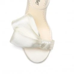 ZOEY Asymmetrical Open Toe Bow Wedding Heels 12 ZOEY Asymmetrical Open Toe Bow Wedding Heels