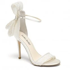 LEILA Lace Bow Wedding Shoes With Stiletto Heel