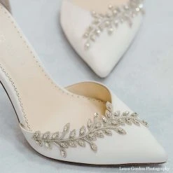 VICTORIA Crystal High Heel Wedding Shoes, Rhinestone Embellished