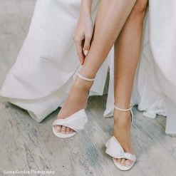 ZOYA Block Heel With Asymmetrical Bow Wedding
