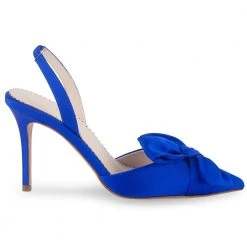 REESE BLUE Wedding Blue Slingback Heels With Knotted Bow 8 REESE BLUE Wedding Blue Slingback Heels With Knotted Bow