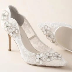 AURORA Wedding Crystal And Lace Bridal Shoes