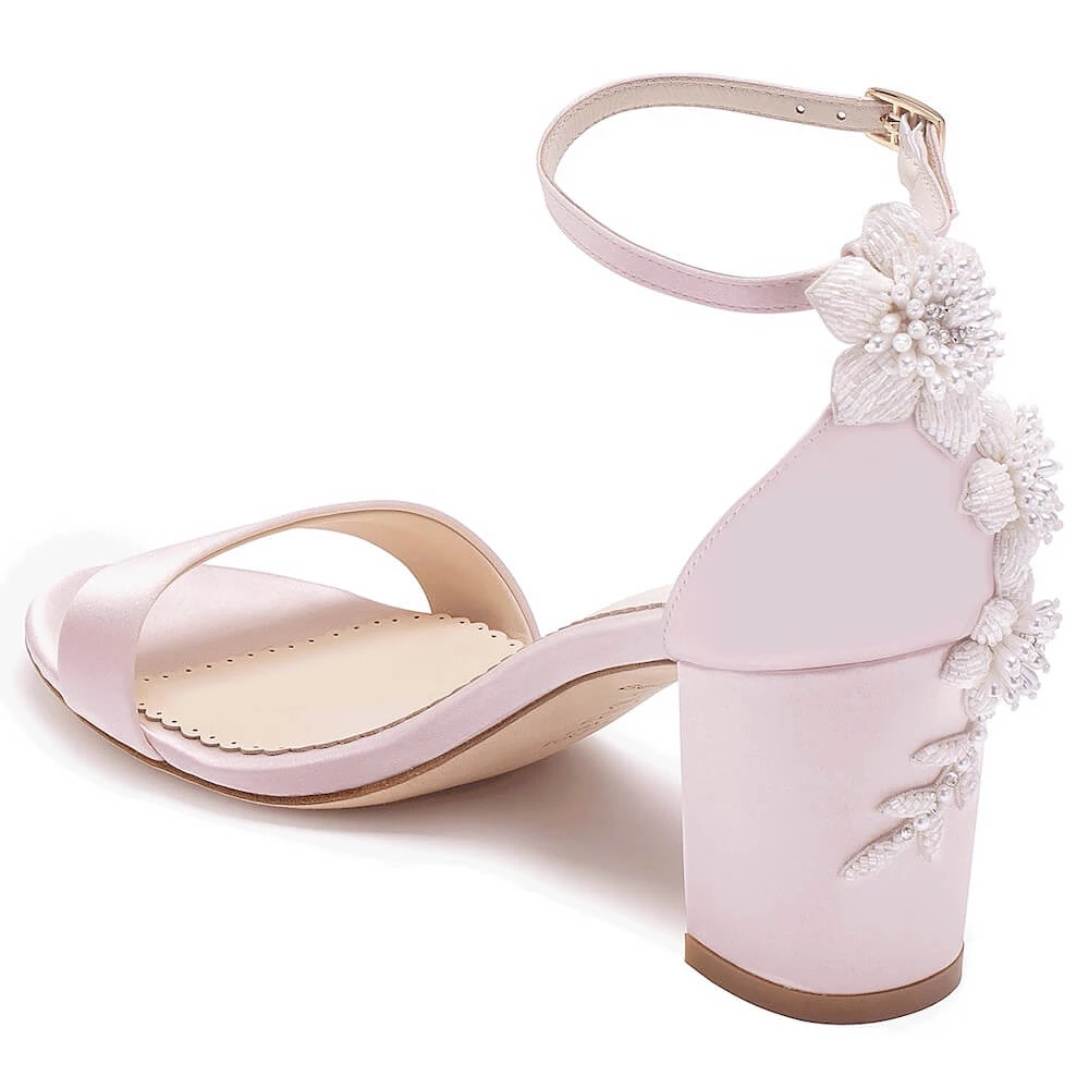 FABIOLA BLUSH Blush Block Heel Sandals With Pearls Wedding 5 FABIOLA BLUSH Blush Block Heel Sandals With Pearls Wedding