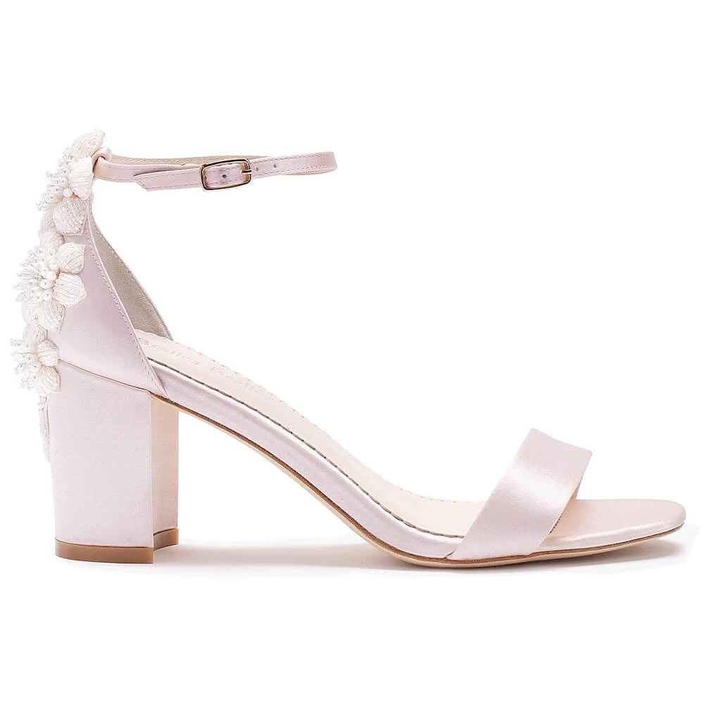 FABIOLA BLUSH Blush Block Heel Sandals With Pearls Wedding 2 FABIOLA BLUSH Blush Block Heel Sandals With Pearls Wedding