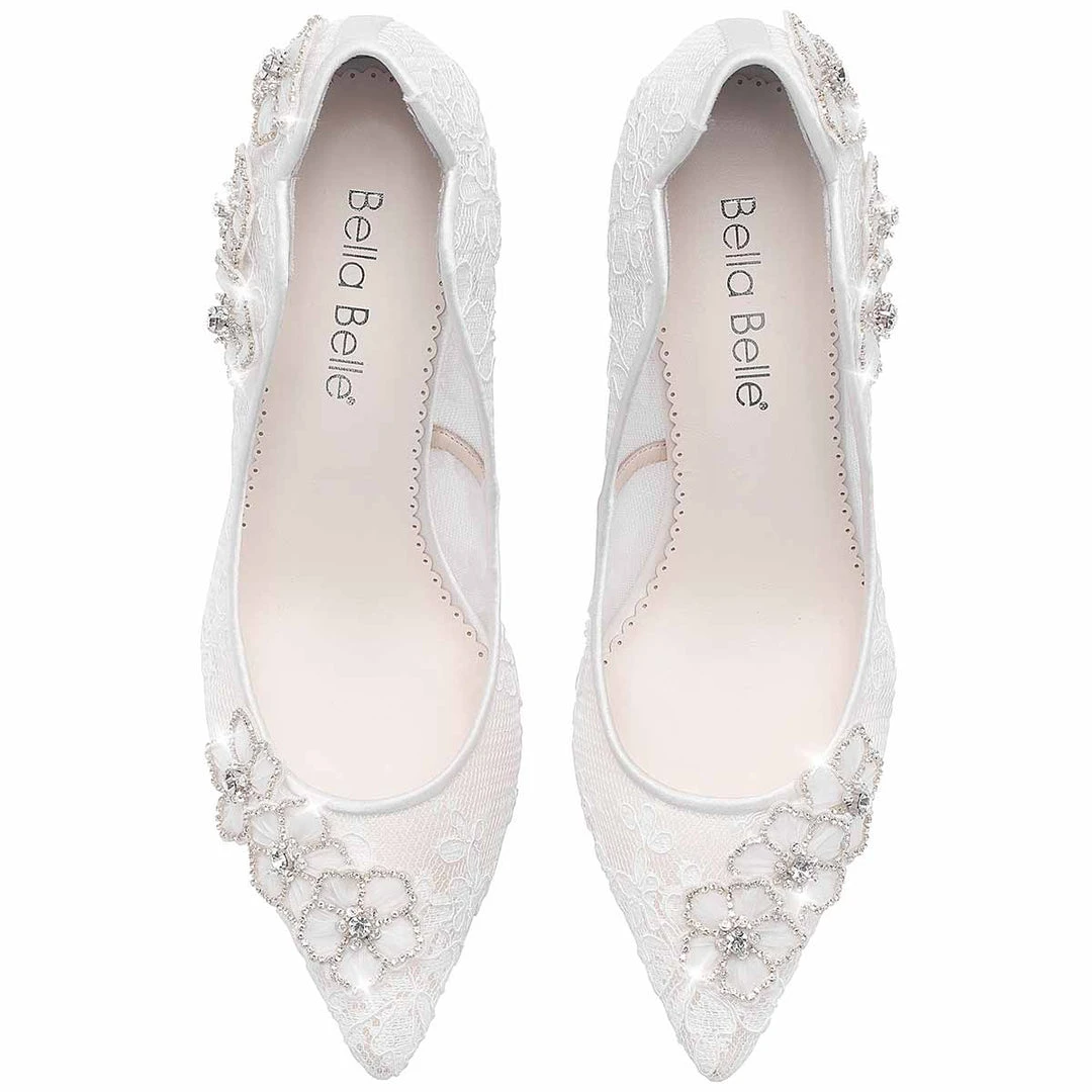 AURORA Wedding Crystal And Lace Bridal Shoes 6 AURORA Wedding Crystal And Lace Bridal Shoes