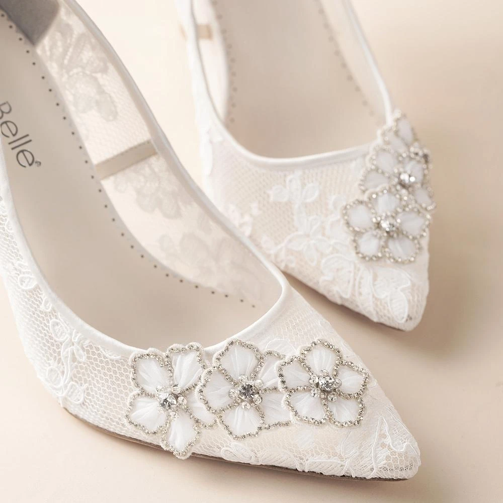 AURORA Wedding Crystal And Lace Bridal Shoes 7 AURORA Wedding Crystal And Lace Bridal Shoes