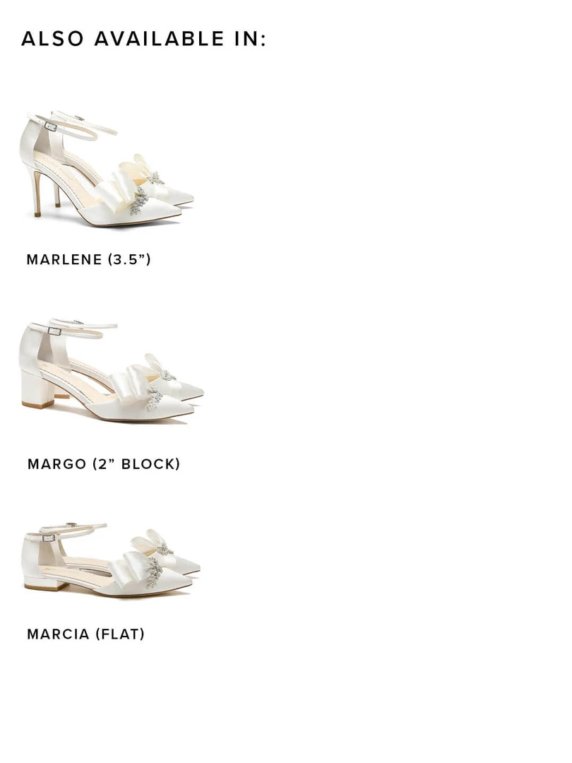 MARCIA Flat Wedding Shoes With Crystal And Bow 7 MARCIA Flat Wedding Shoes With Crystal And Bow