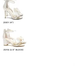ZOYA Block Heel With Asymmetrical Bow Wedding