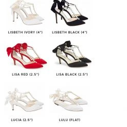 LULU Pearls And Crystal Ivory Bow Wedding Flats