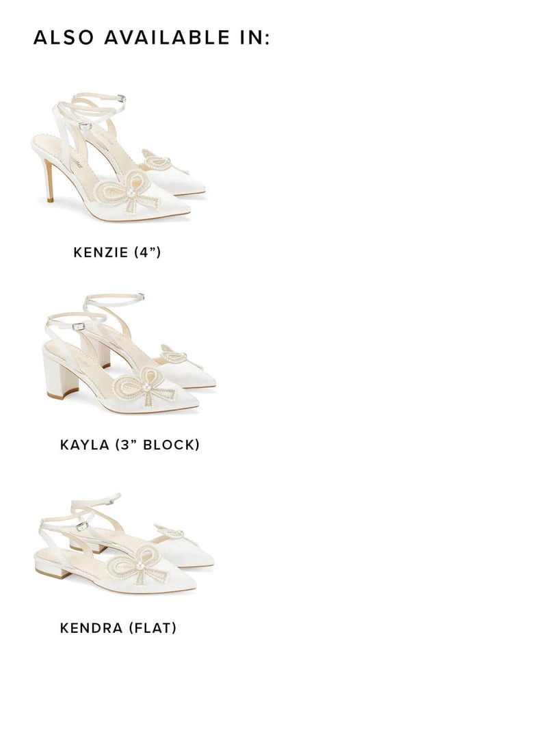 KAYLA Ivory Wedding Shoes With Pearls, Block Heel Slingback 8 KAYLA Ivory Wedding Shoes With Pearls, Block Heel Slingback