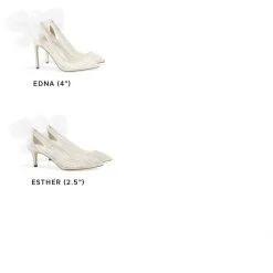 EDNA Floral Beaded Lace Slingback Wedding Shoes 17 EDNA Floral Beaded Lace Slingback Wedding Shoes