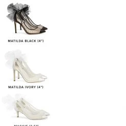 MATILDA BLACK Evening Polka Dot Slingback Tulle Heels