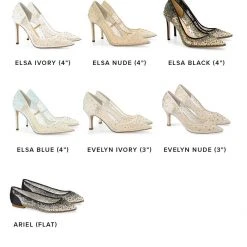 ELSA BLUE Something Blue Cinderella Wedding Heels / Blue Sequin Pumps For Evening Wear