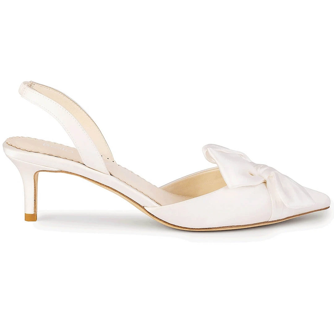 REAGAN Low Heels With Bow For Brides 2 REAGAN Low Heels With Bow For Brides